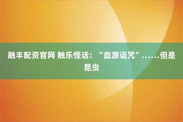 融丰配资官网 触乐怪话：“血源诅咒”……但是昆虫